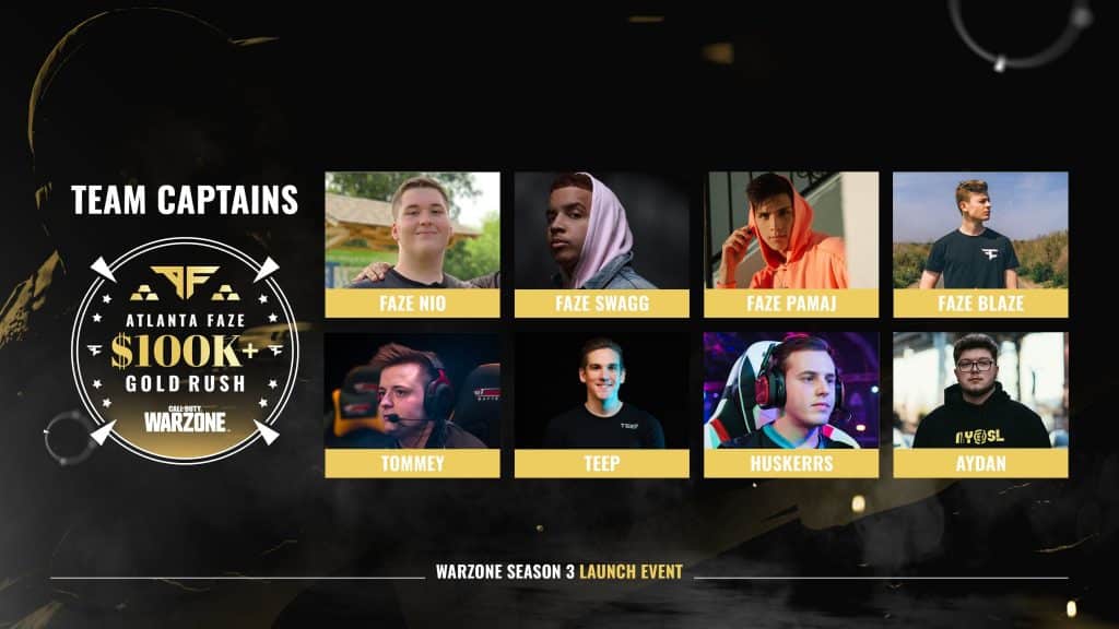 ATL FaZe Gold Rush teams