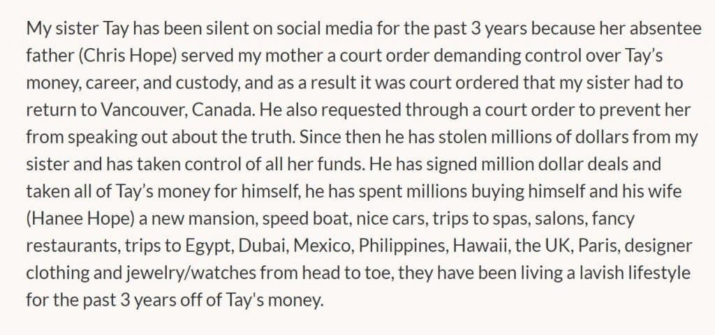 GoFundMe Lil Tay statement