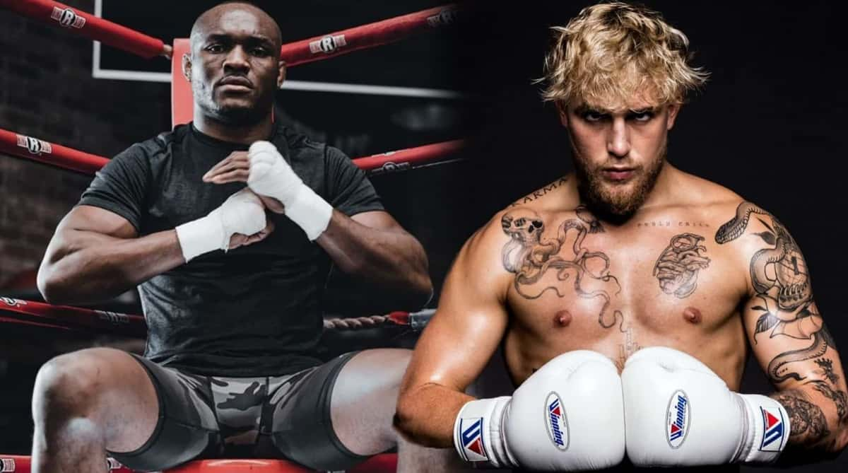 Kamaru Usman next to Jake Paul