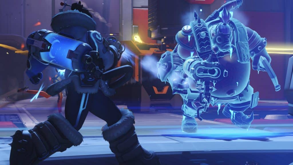 Mei freezes Roadhog