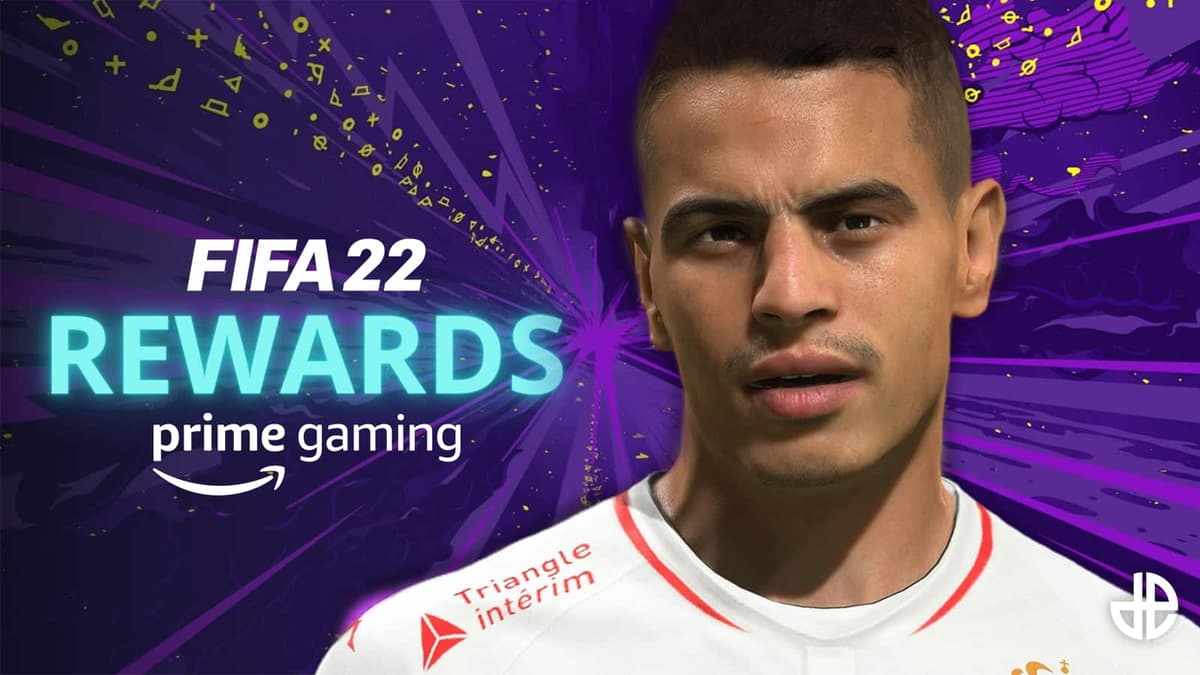 Wissam Ben yedder next to FIFA 22 Prime gaming