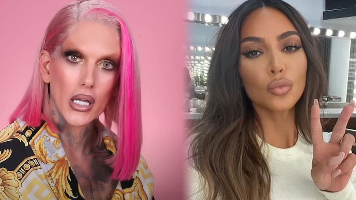 Jeffree Star reacts to Kim K's eyebrows