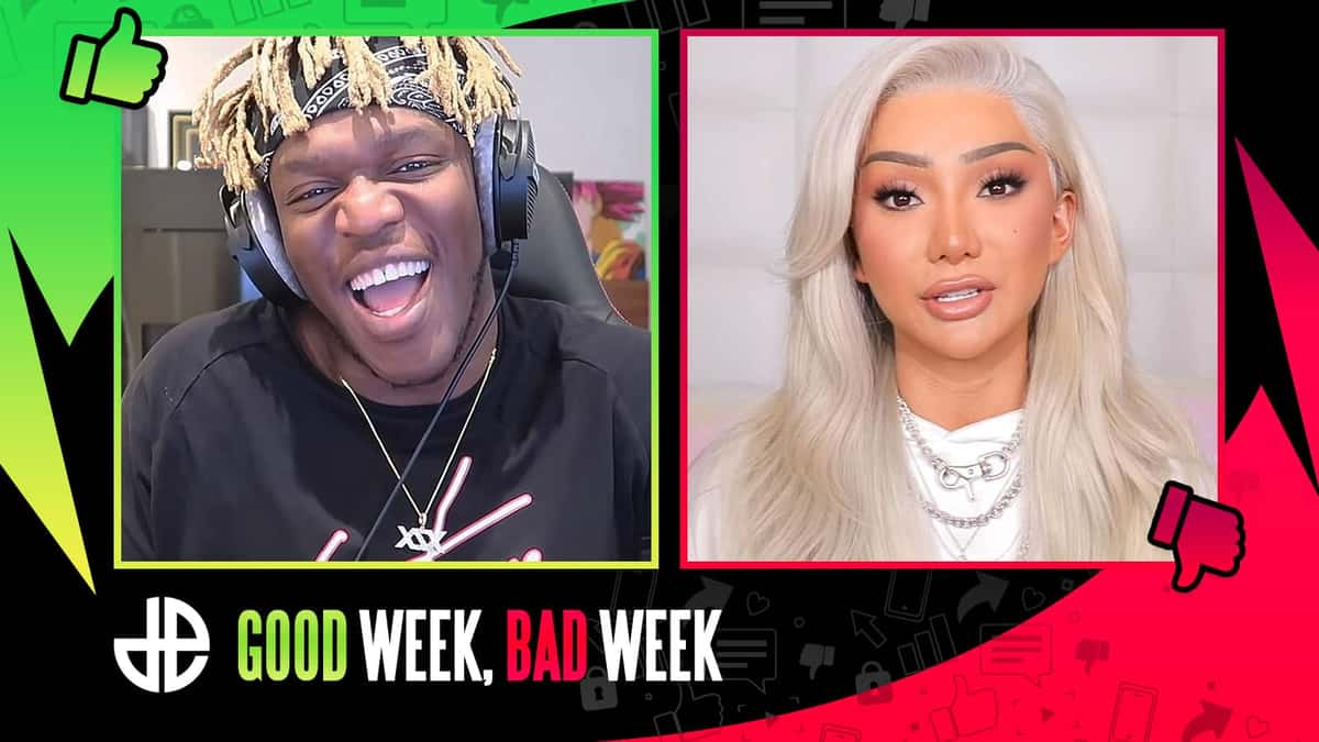 KSI and Nikita Dragun in Good Week Bad Week template