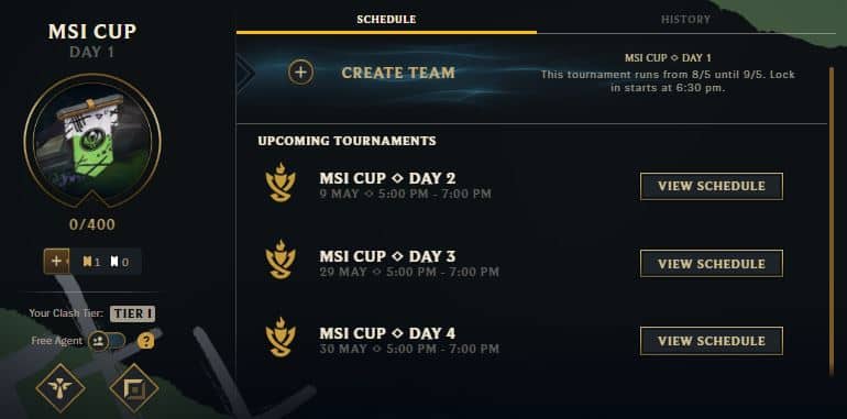 MSI 2021 LoL Clash details