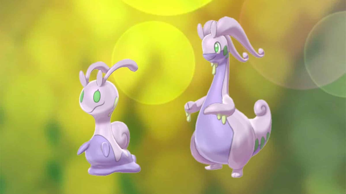 Sliggoo evolving into Goodra with a Rainy Lure Module in Pokemon Go