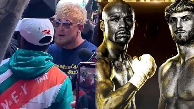 floyd mayweather fights jake paul logan paul boxing press conference