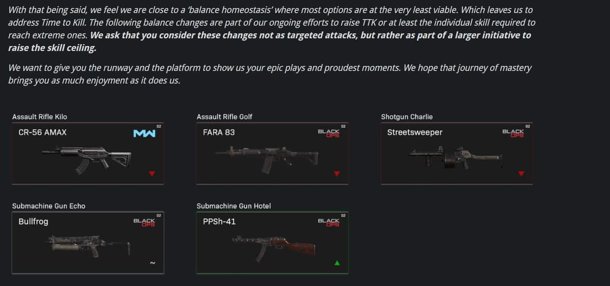 Statement from the Warzone developers on the new changes