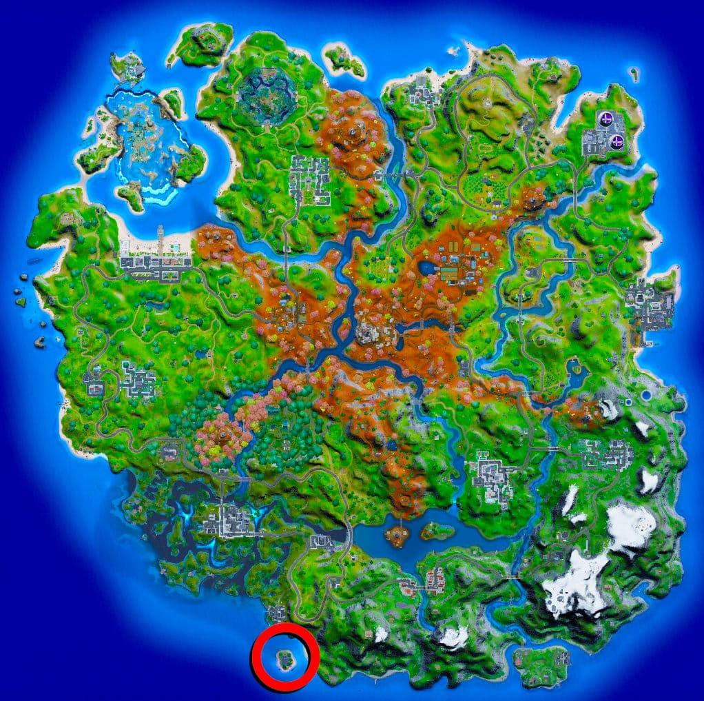 Fortnite Isla Nubada location