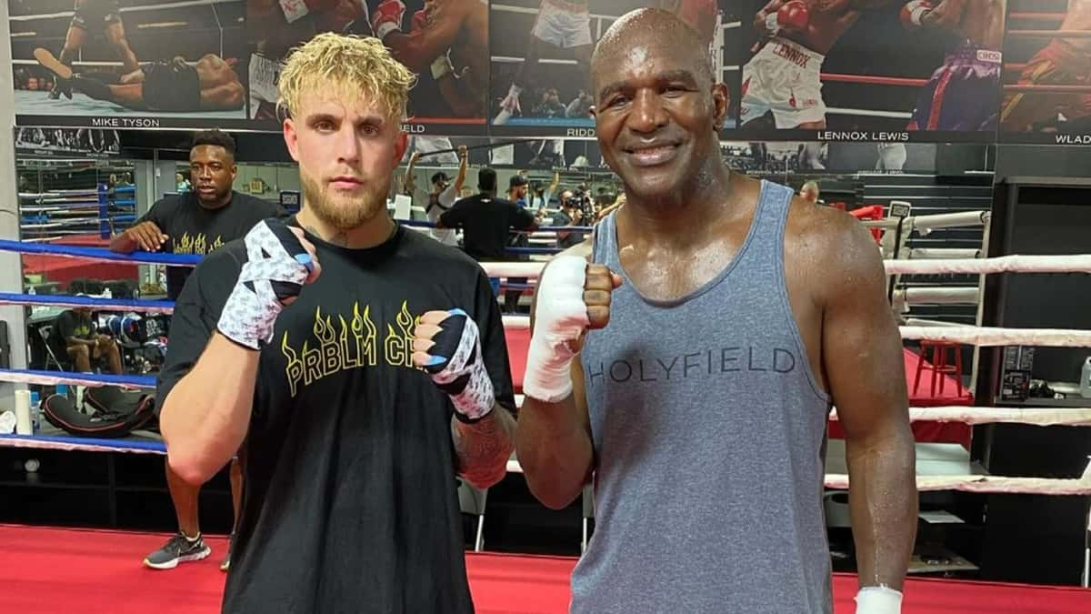 Jake Paul trains with Evander Holyfield