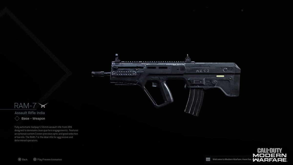 Warzone Modern Warfare RAM 7 assault rifle