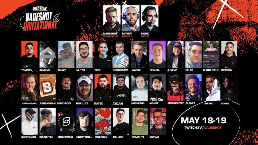 Nadeshot Warzone Invitational players