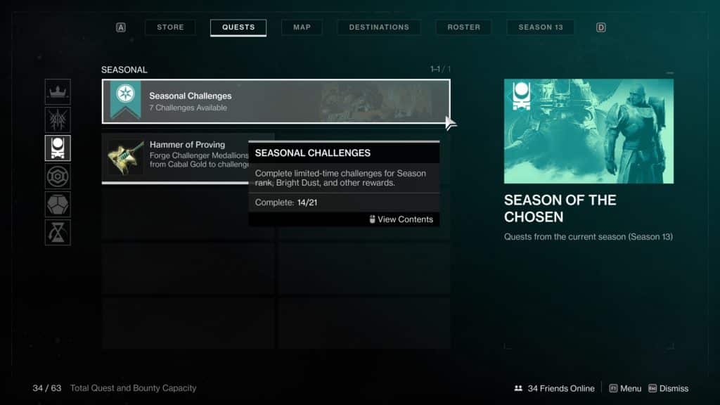 Destiny 2 Seasonal Challenges