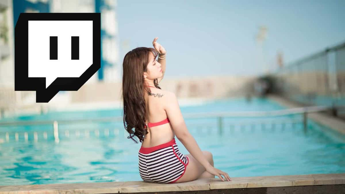 Twitch streamer by pool