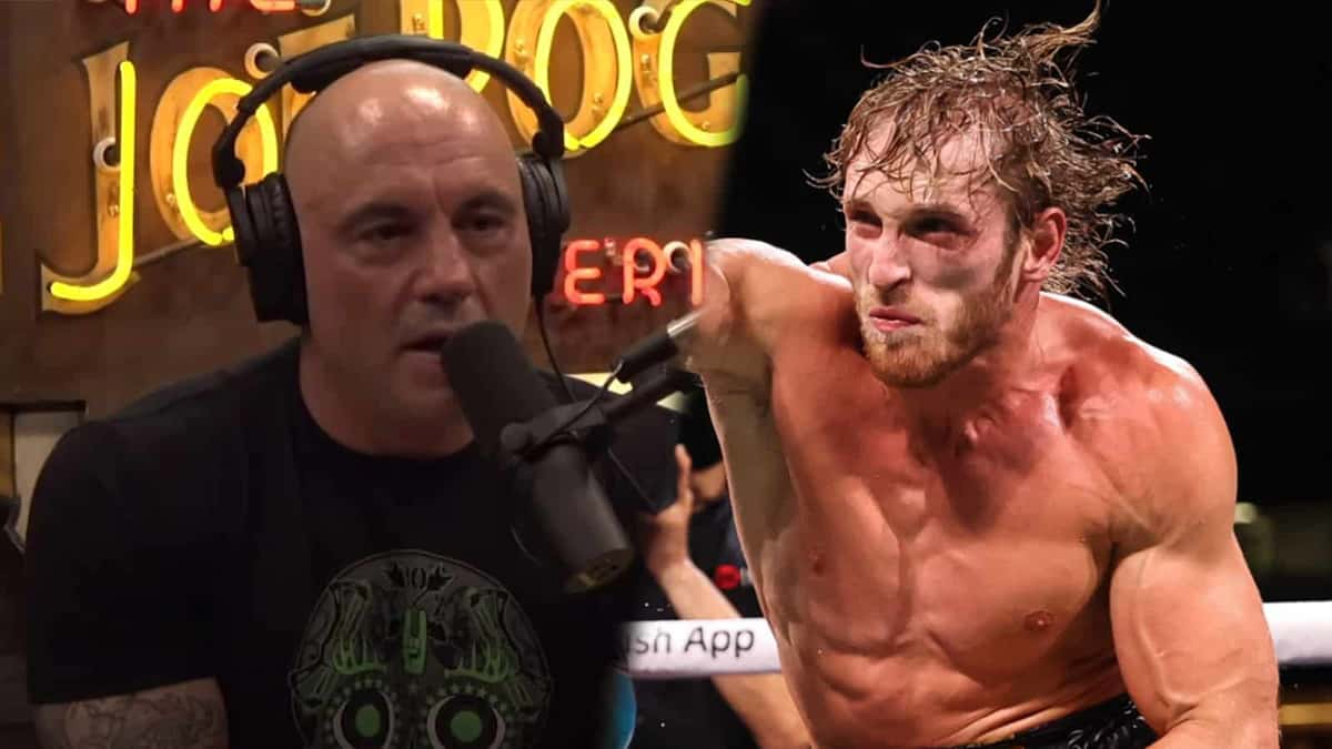 Joe Rogan next to YouTuber Logan Paul