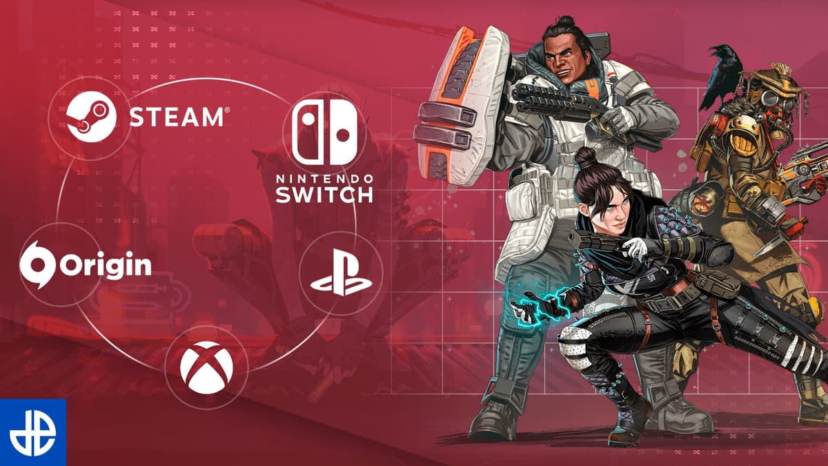 An image of Apex Legends characters with console logos