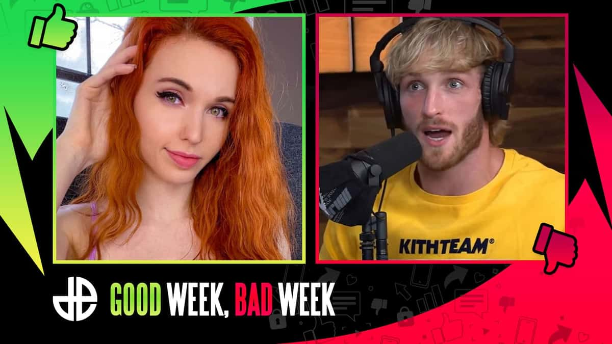 Amouranth and Logan Paul in Good Week, Bad Week template