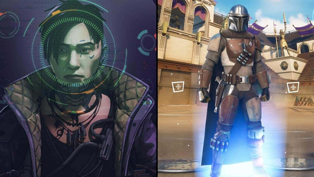 Fortnite Mandalorian skin with Crypto in Apex Legends