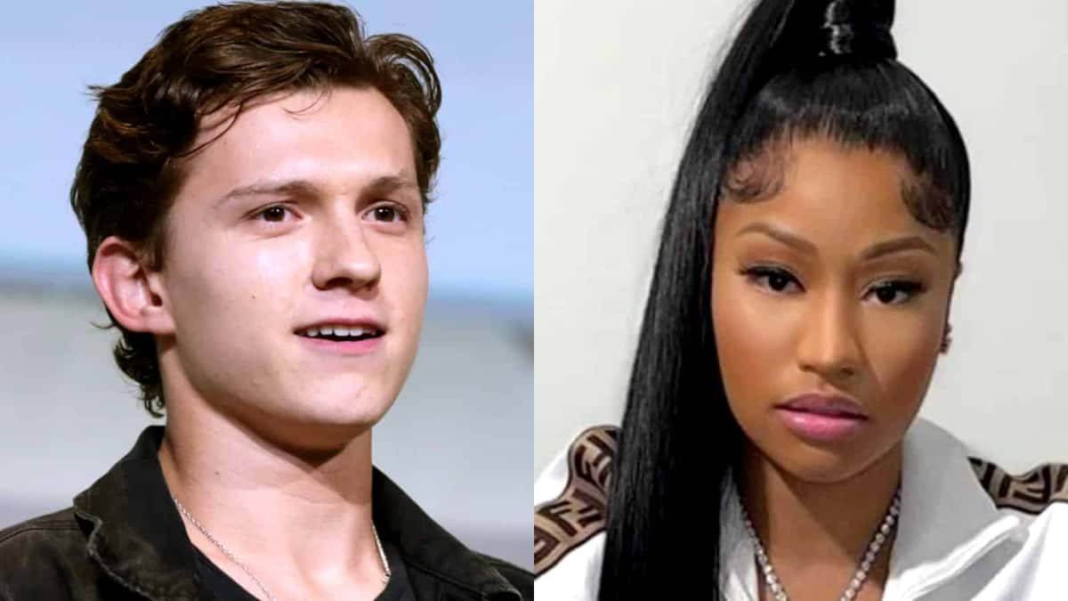 Tom Holland and Nicki Minaj next to each other