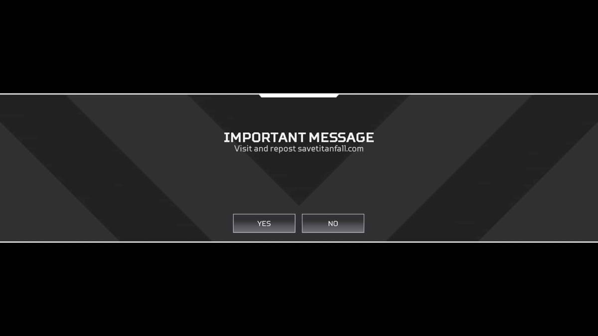 save titanfall message in Apex