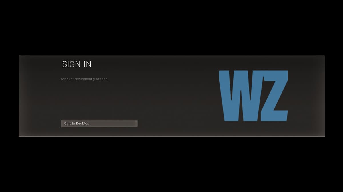 Warzone ban screen