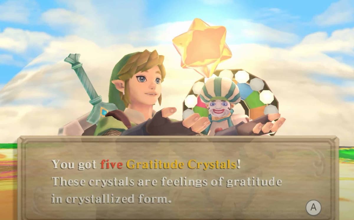 legend of zelda skyward sword gratitude crystal