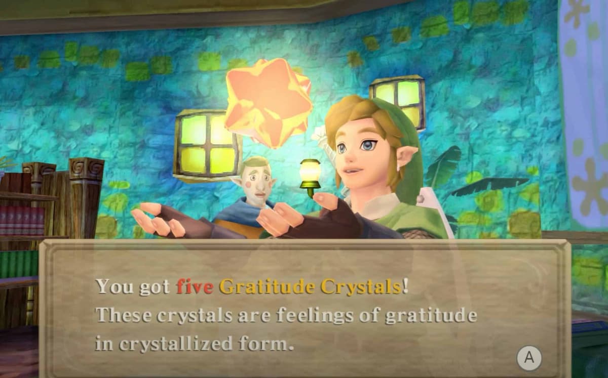 legend of zelda skyward sword gratitude crystal