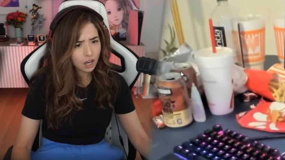 Twitch star Pokimane next to xQc trash