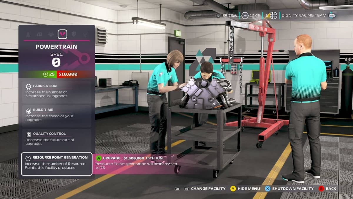 Factory workers in F1 2021 career mode