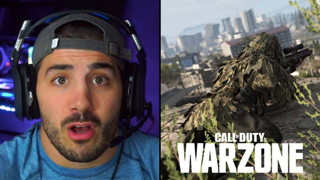 Nickmercs and a sniper in Verdansk in Warzone