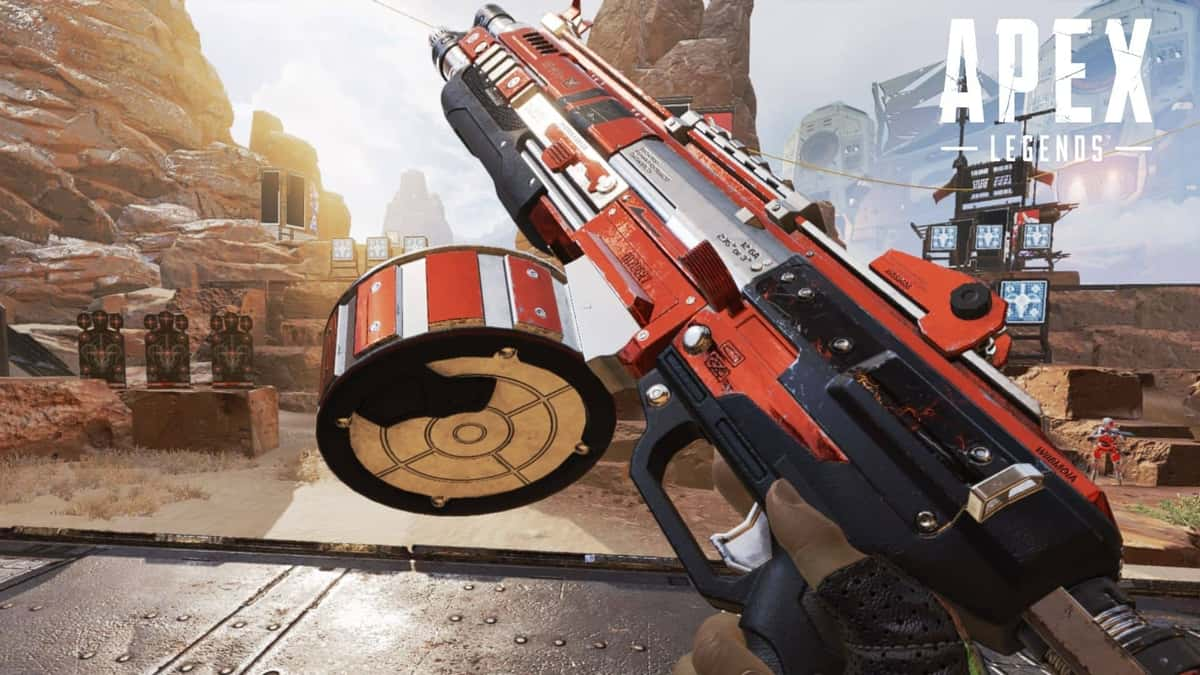 Eva-8 shotgun in apex legends firing range