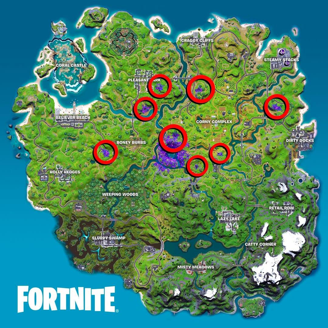 Fortnite Alien Tree locations