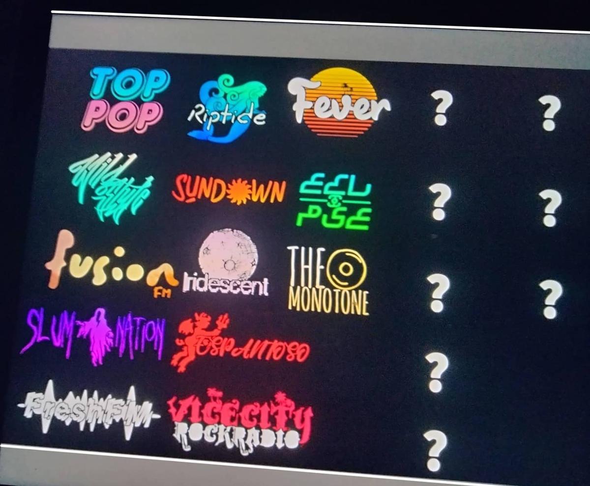 Screenshot of apparent radio stations in GTA 6