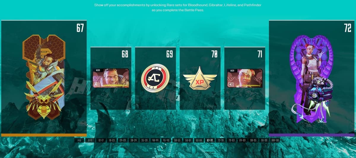 Apex Legends Season 10 battle pass tiers 67-72