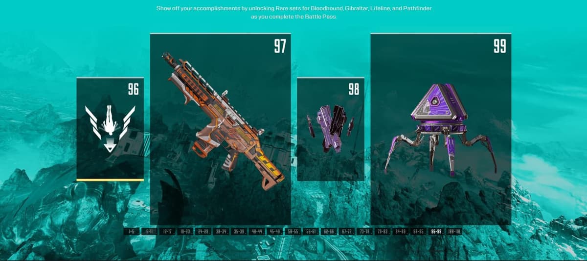 Apex Legends Season 10 battle pass tiers 96-99