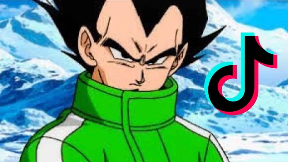 Vegeta next to the TikTok logo