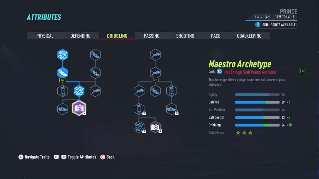 FIFA 22 skill tree player career mode