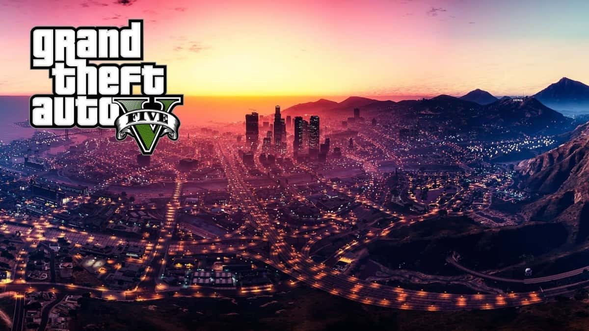 GTA 5 map during sunset