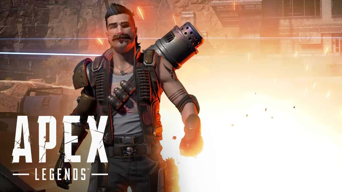 Fuse walks away from Apex Legends explosion on Kings Canyon Explosive Holds.