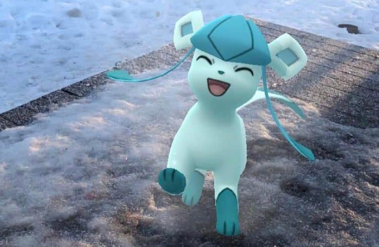 pokemon go glaceon happy animation