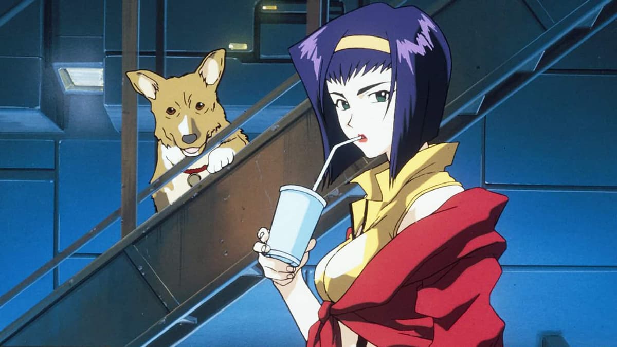 Cowboy Bebop Faye Valentine drinking in anime