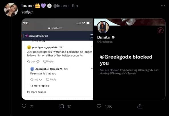 Pokimane reveals friendship with GreekGodx is over: “It is what it is”