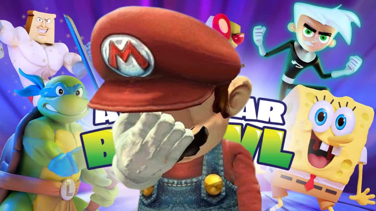 Mario sad at Nickelodeon All-Star Brawl