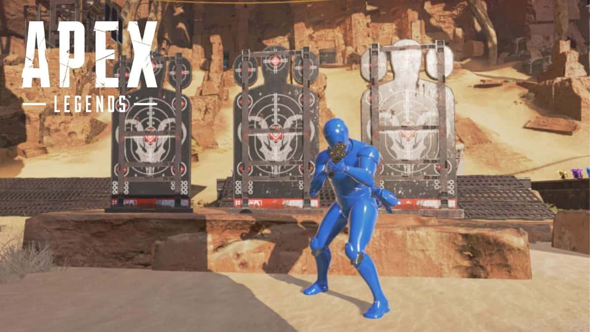 Apex Legends firing range practice mode with dummies