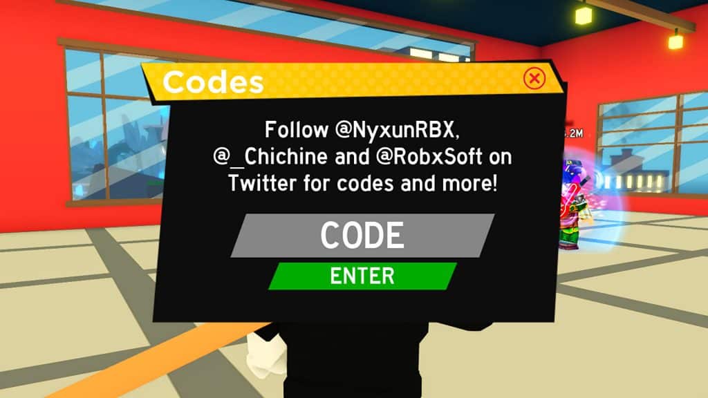 redeem code screen