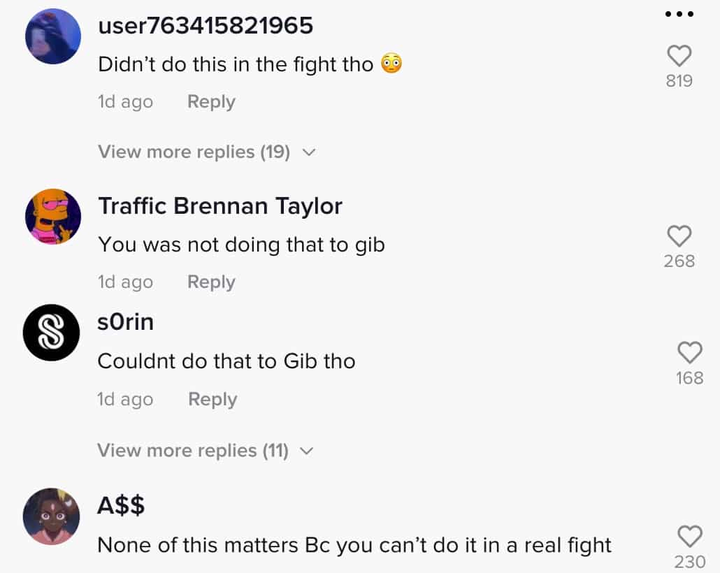 Comments on one of Tayler Holder's TikToks