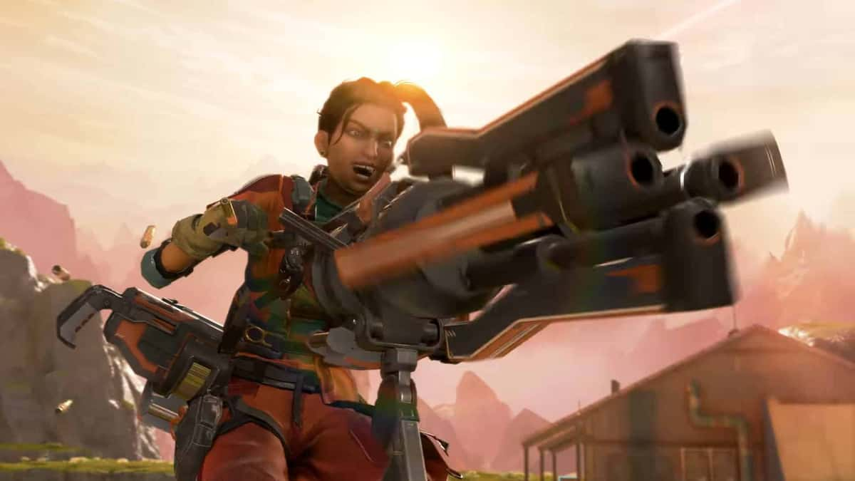 Rampart using Sheila in Apex Legends