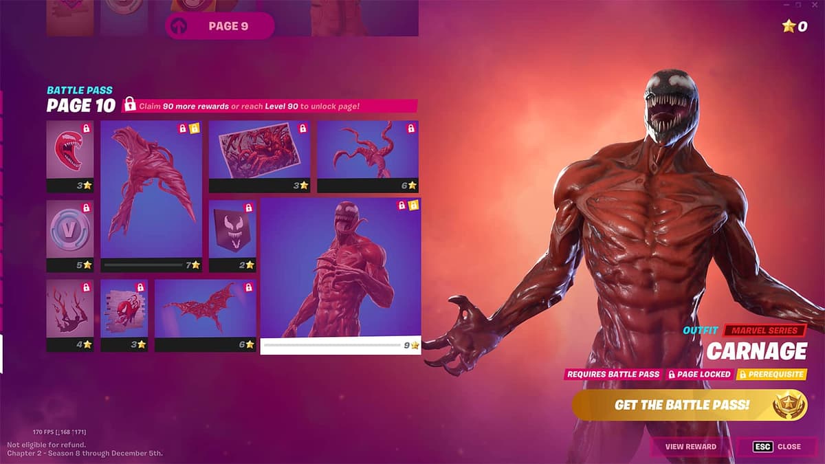 Carnage skin Fortnite Season 8