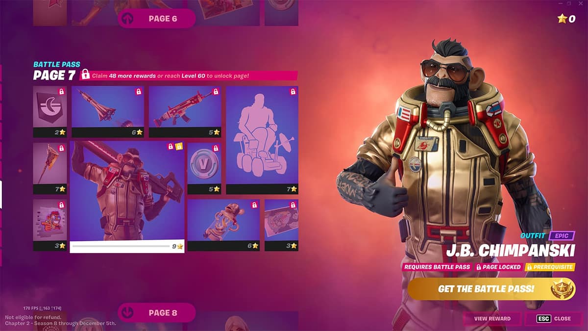 J B Chimpanski skin Fortnite