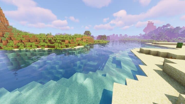 A screenshot of a river in Minecraft