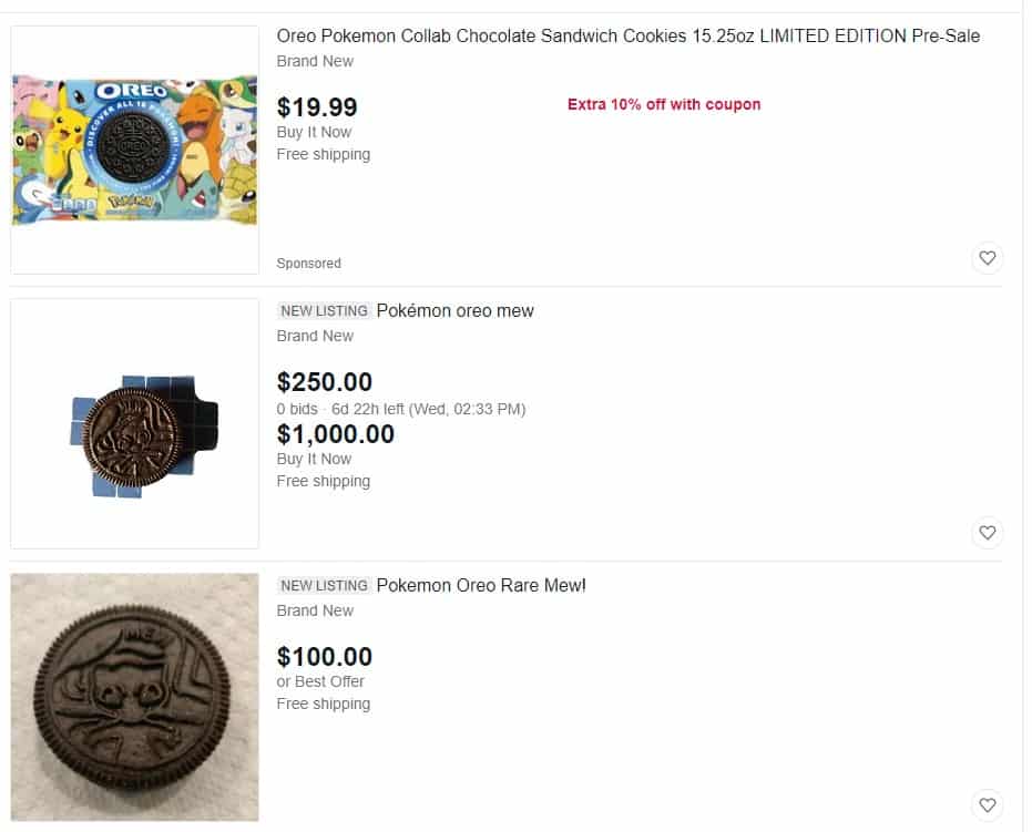 pokemon oreo ebay